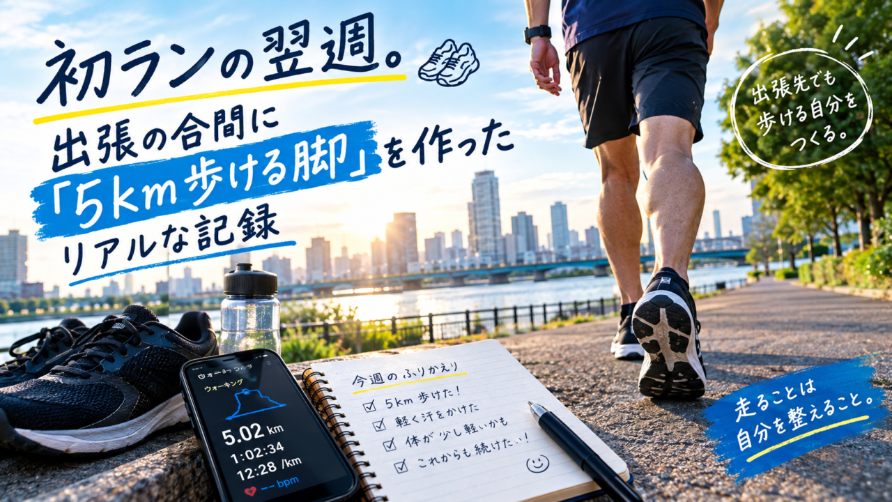 初ランの翌週。出張の合間に「5km歩ける脚」を作ったリアルな記録